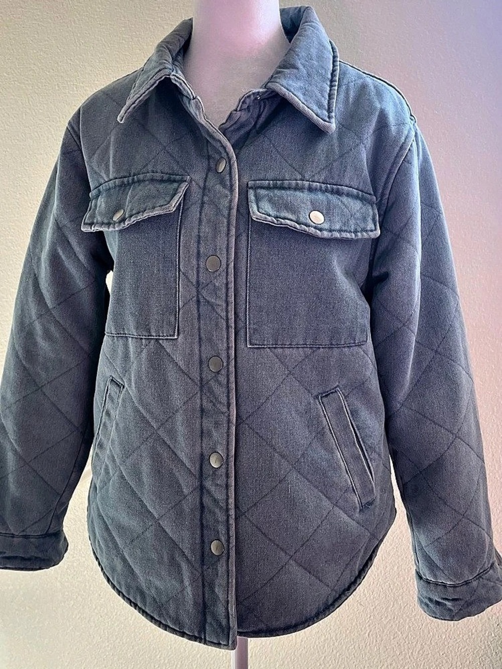 Denim Blvd Quilted Denim Jacket in Blue